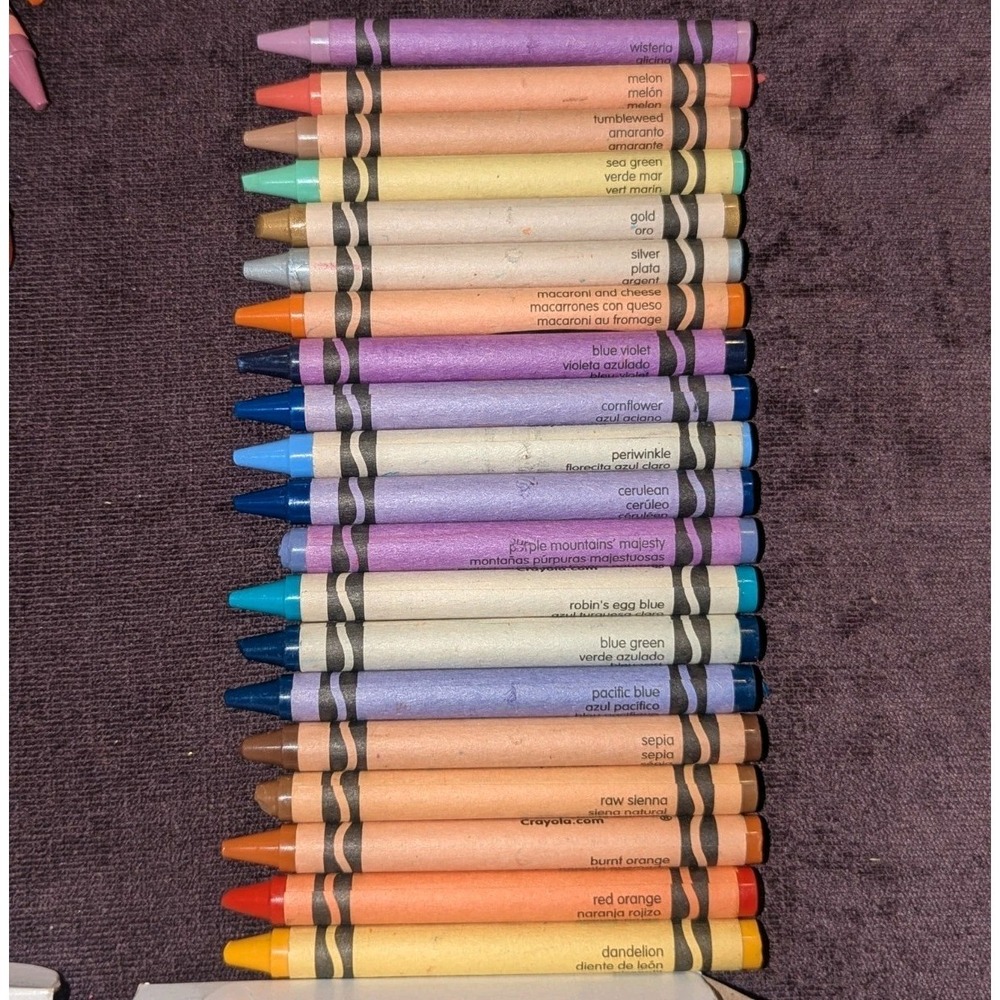 Vintage Crayola Retired Colors Lot‎ Dandelion Burnt Orange Pacific Blue 20 Pc
